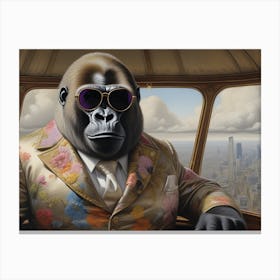 Surreal Gorilla In A Suit Canvas Print