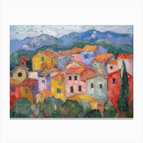 Village Ventures Painting Inspired By Paul Cezanne Canvas Print