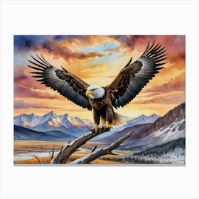 The Silent Sentinel Bald Eagle Canvas Print