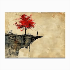 Tree On The Cliff 6 Canvas Print