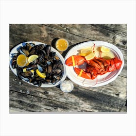 Lobster And Mussels in Menemsha (Martha’s Vineyard Series) Canvas Print