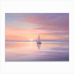 Sunset Sailboat Paintings Art Print Canvas Print