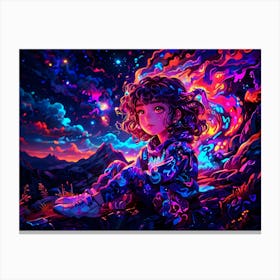 Girl In Space 1 Canvas Print