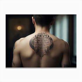 Back Of Man With Tattoo Canvas Print