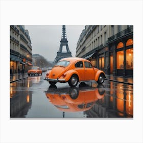 Paris, Vw Beetle Canvas Print