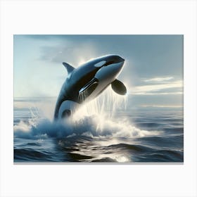 Orca Whale Jumping 1 Canvas Print