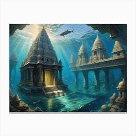 Underwater Temple Canvas Print