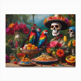 Tropical dinner party Canvas Print