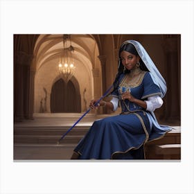 Portrait Of A Medieval Woman Canvas Print