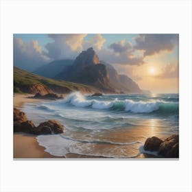 Sunset At The Beach 5 Canvas Print