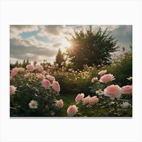 Pink Roses 1 Canvas Print