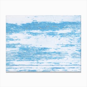 Blue Painted Wood Background 1 Canvas Print