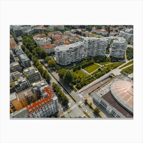 Milan architecture, CityLife Milan residential buildings designed by architect Zaha Hadid Canvas Print