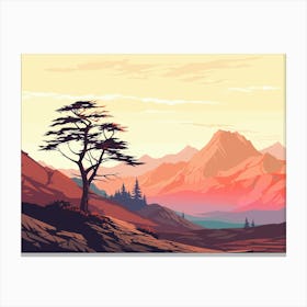 Landscape With A Tree 1 Canvas Print