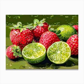 Strawberries And Limes Canvas Print