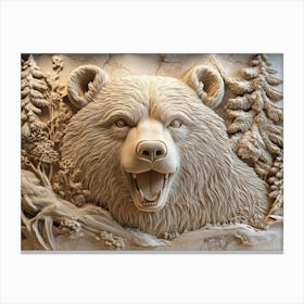 Exquisite 3d Bear Stunning Choice Canvas Print