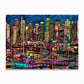 Vancouver BC Harbour City - Cityscape Of Vancouver Canvas Print