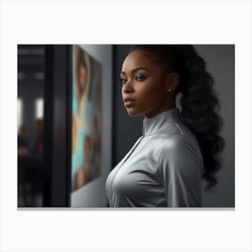 Black Woman In An Office Canvas Print