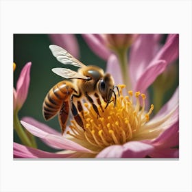 Bee On Flower 1 Canvas Print