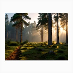 Morning In A Pine Forest 3 Canvas Print