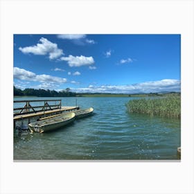 Two Boats On A Lake Canvas Print