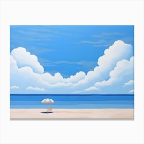 Beach With Umbrella 1 Canvas Print