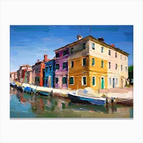 Colorful Houses On The Canal Canvas Print