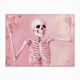 Pink Skeleton Canvas Print