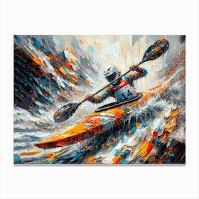 Kayaker In The Water Canvas Print