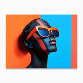 Portrait Of A Woman Wearing Sunglasses 2 Canvas Print