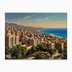 Cityscape Of Beirut art Canvas Print