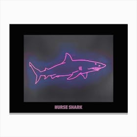 Neon Pink Nurse Shark 1 Poster Canvas Print