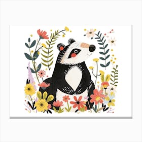 Little Floral Badger 4 Canvas Print