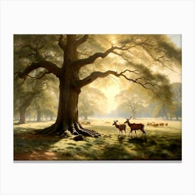 Deer In The Woods Canvas Print