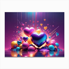 Colorful Heart Creative Art Print 17 Canvas Print