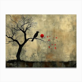 Crow On A Tree 2 Canvas Print