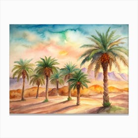 Palm Trees In The Desert 1 Canvas Print