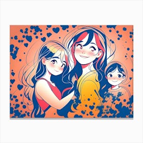 Happy Siblings Hugging Canvas Print