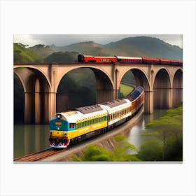 A train passes through the nine-arch bridge in Sri Lanka 3 Canvas Print