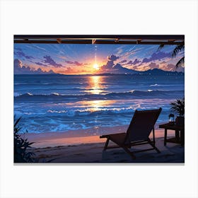 Sunset On The Beach 3 Canvas Print