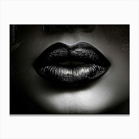 Sealed Black Female Lips Embodying Silence Captured In A High Contrast Portrait Emphasis On The T Canvas Print