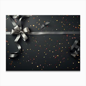 Gift Wrapping On A Black Background Canvas Print