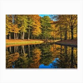 Serene Autumn Reflections 48 Canvas Print