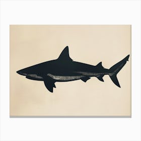 Blacktip Reef Shark Silhouette 4 Canvas Print