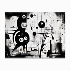 Resistance Abstract Black And White 6 Canvas Print
