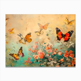 Butterflies In The Garden 1 Canvas Print