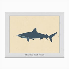 Blacktip Reef Shark Silhouette 5 Poster Canvas Print