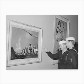 Sailors Looking At Paintings Of George Schrieber S At The Fine Arts Building, This Is A Part Of The Long Voyage Home Canvas Print