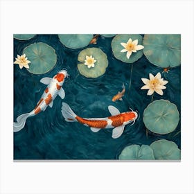 Koi Fish On Acrylic 2 Canvas Print