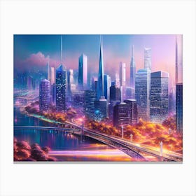 Futuristic Cityscape 65 Canvas Print